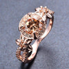 Champagne Topaz Flower Ring 18k Lianzhi rose gold