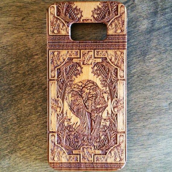 IPhone X Case Human Anatomical Artwork wooden engraving