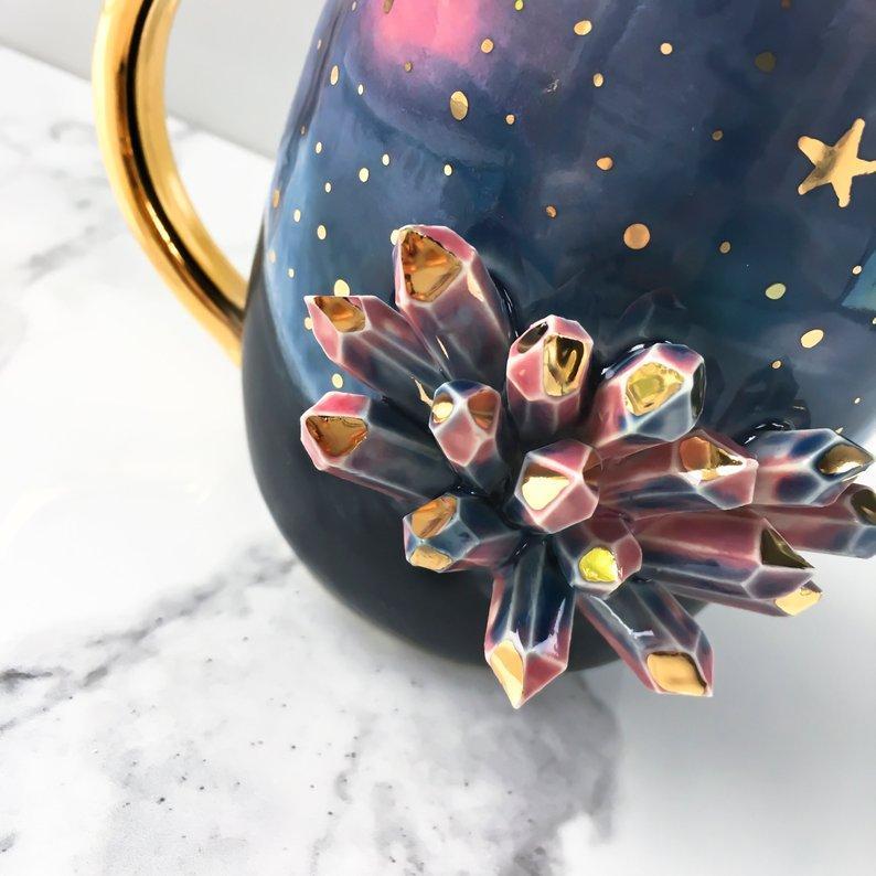 Galaxy Crystal Mug With 22k Gold