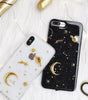 Gold moon stars planet glitter soft phone case