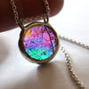 Boho Statement Necklace rainbow glass