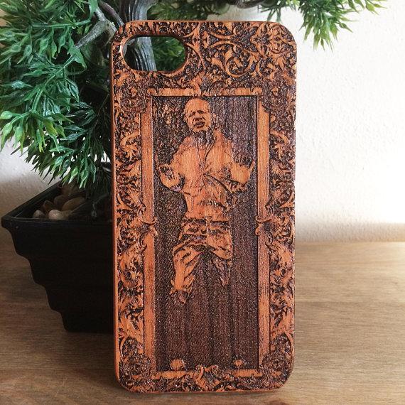 iPhone 8 Plus Case wooden Star Wars Han Solo Carbonite CherryWood