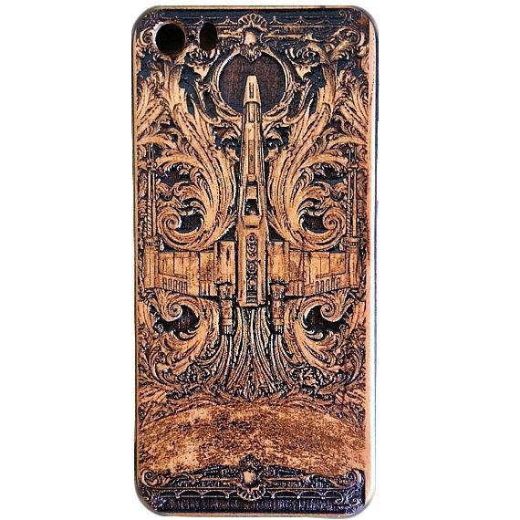 IPhone X Case XWing CherryWood Engraved