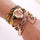 Woman Leather Rhinestone Rivet Watch