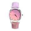 Retro Rainbow Design Leather Band Analog Alloy Quartz Wrist Watch