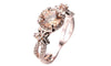 Champagne Topaz Flower Ring 18k Lianzhi rose gold