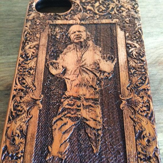 iPhone 8 Plus Case wooden Star Wars Han Solo Carbonite CherryWood